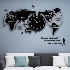 WORLD MAP STYLISH 3D WALL CLOCK LARGE