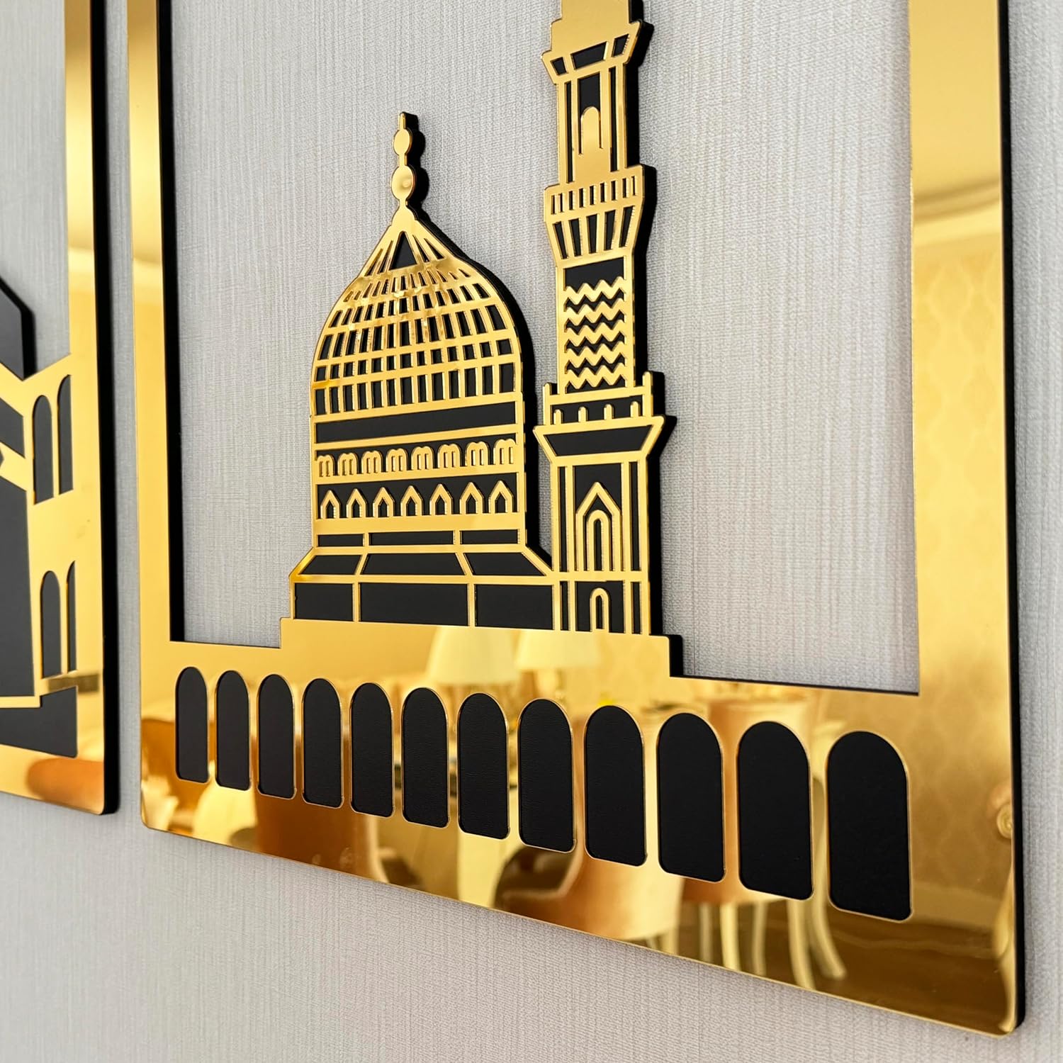 Masjid Al Aqsa, Masjid Al-Haram & Masjid An-Nabawi Islamic Wall Art (Acrylic)