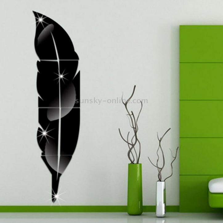 Acrylic Feather Mirror Wall Sticker