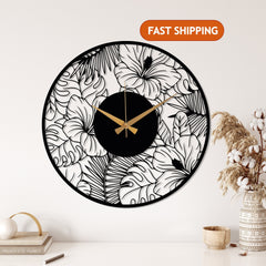 Poppy Flower Acrylic Wall Clock